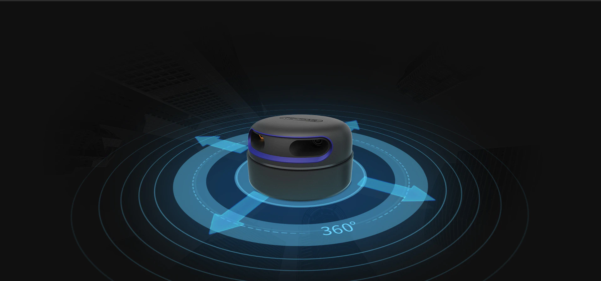RPLIDAR A2 360-degree laser scanning diagram