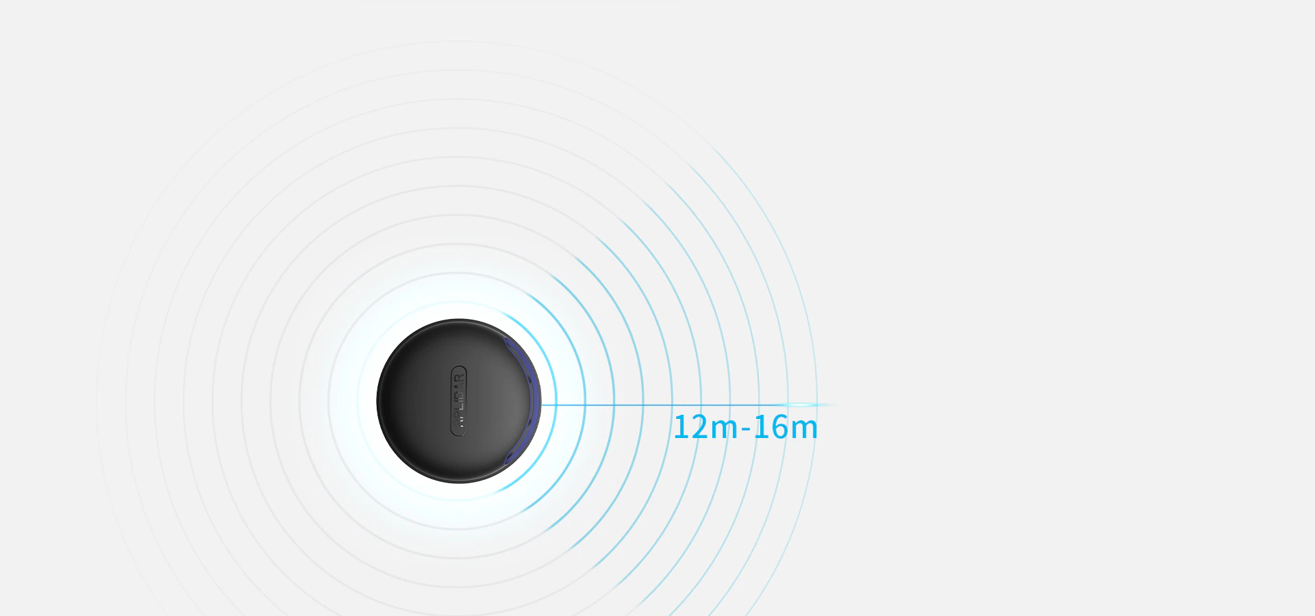 The RPLIDAR A2 has a measurement radius of up to 16 meters