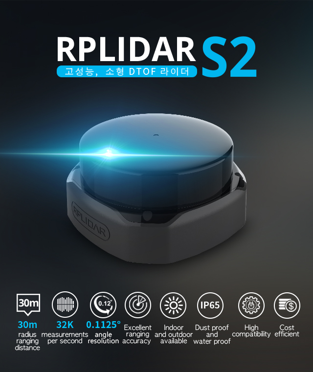 RPLIDAR S2 High performance DTOF Lidar_Workable in both Indoor and