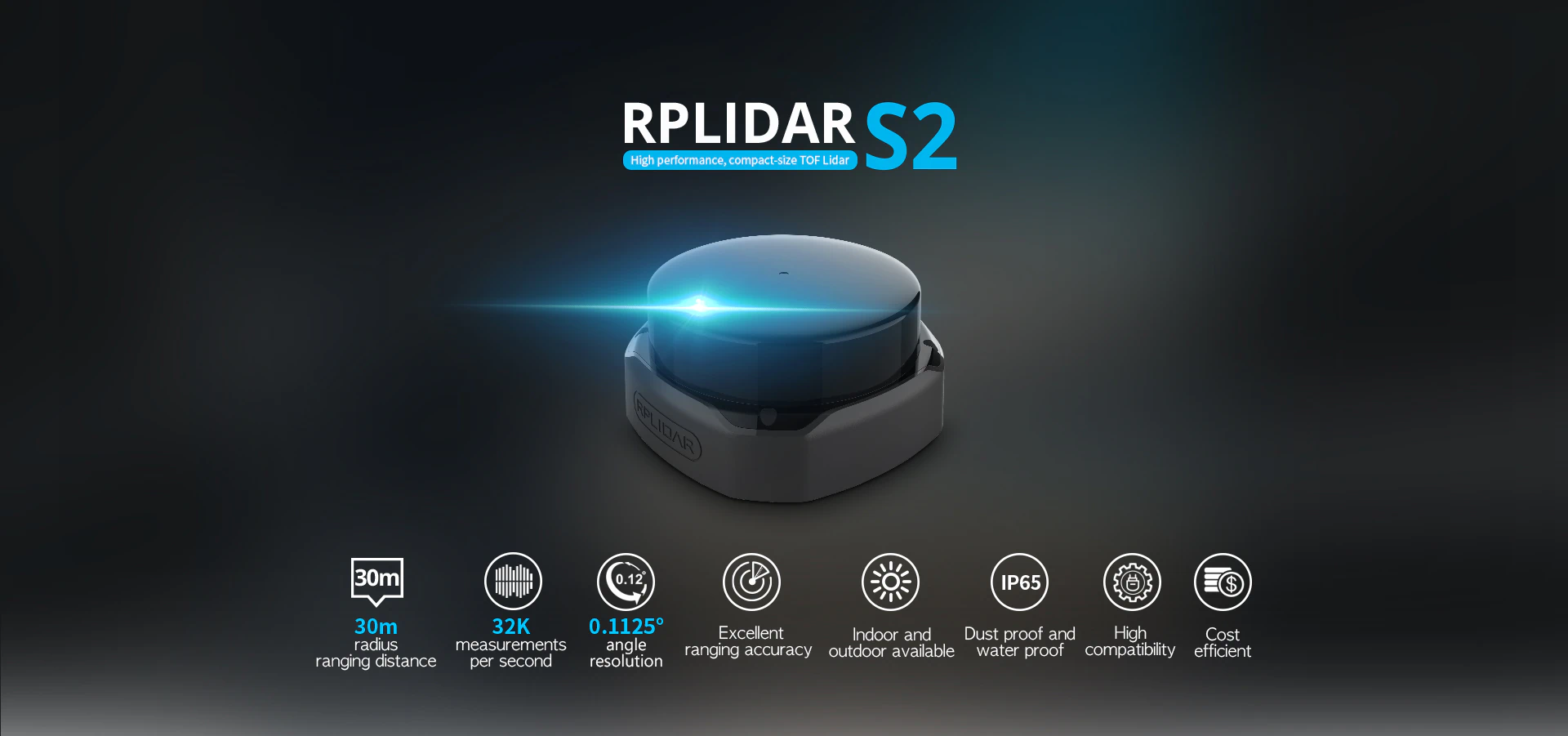 RPLIDAR S2 High-Perf dToF Lidar|Indoor/Outdoor Use | SLAMTEC